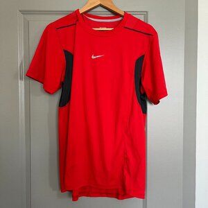 Nike Performance Dri-Fit Vented Red / Gray Shirt - L